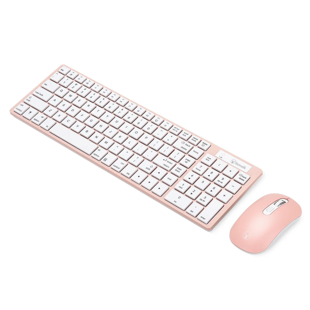 Bonelk KM-322 Slim Wireless Keyboard and Mouse Combo (Salmon)