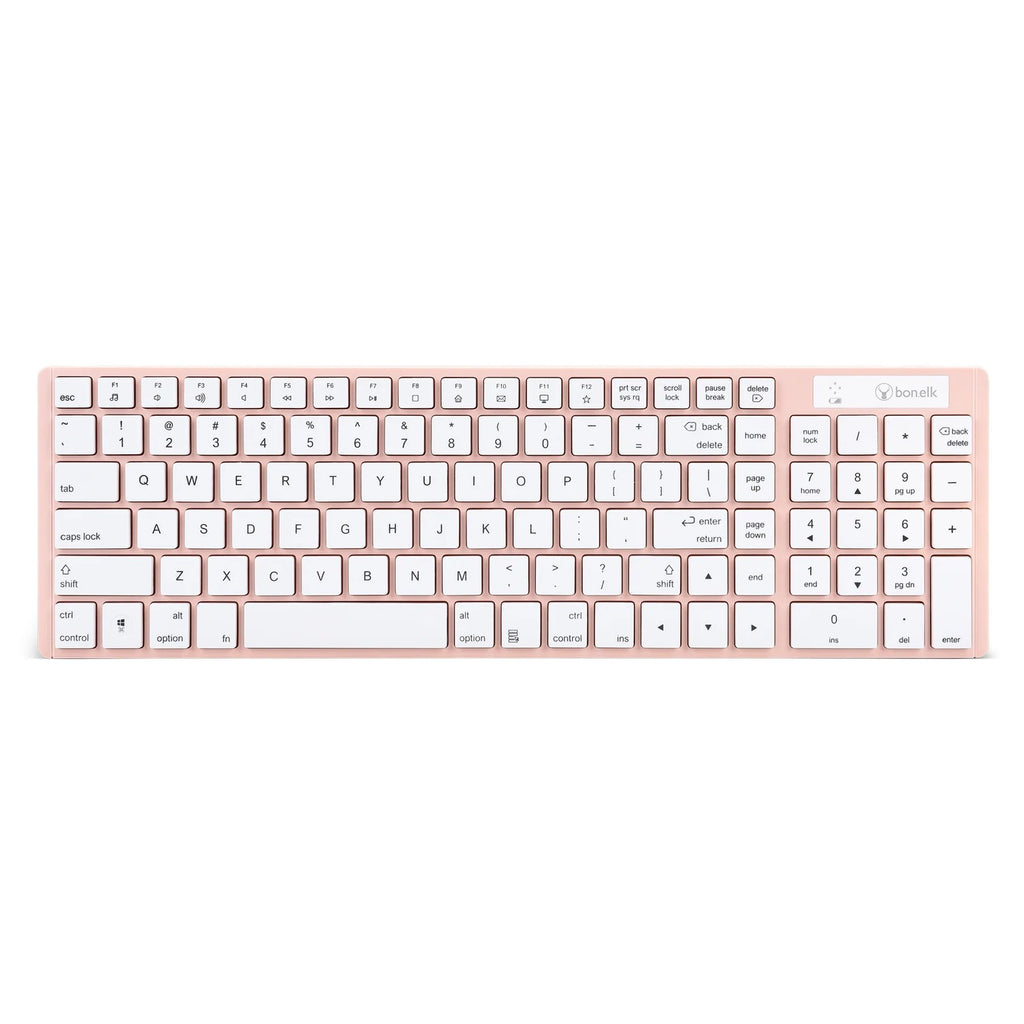 Bonelk KM-322 Slim Wireless Keyboard and Mouse Combo (Salmon)
