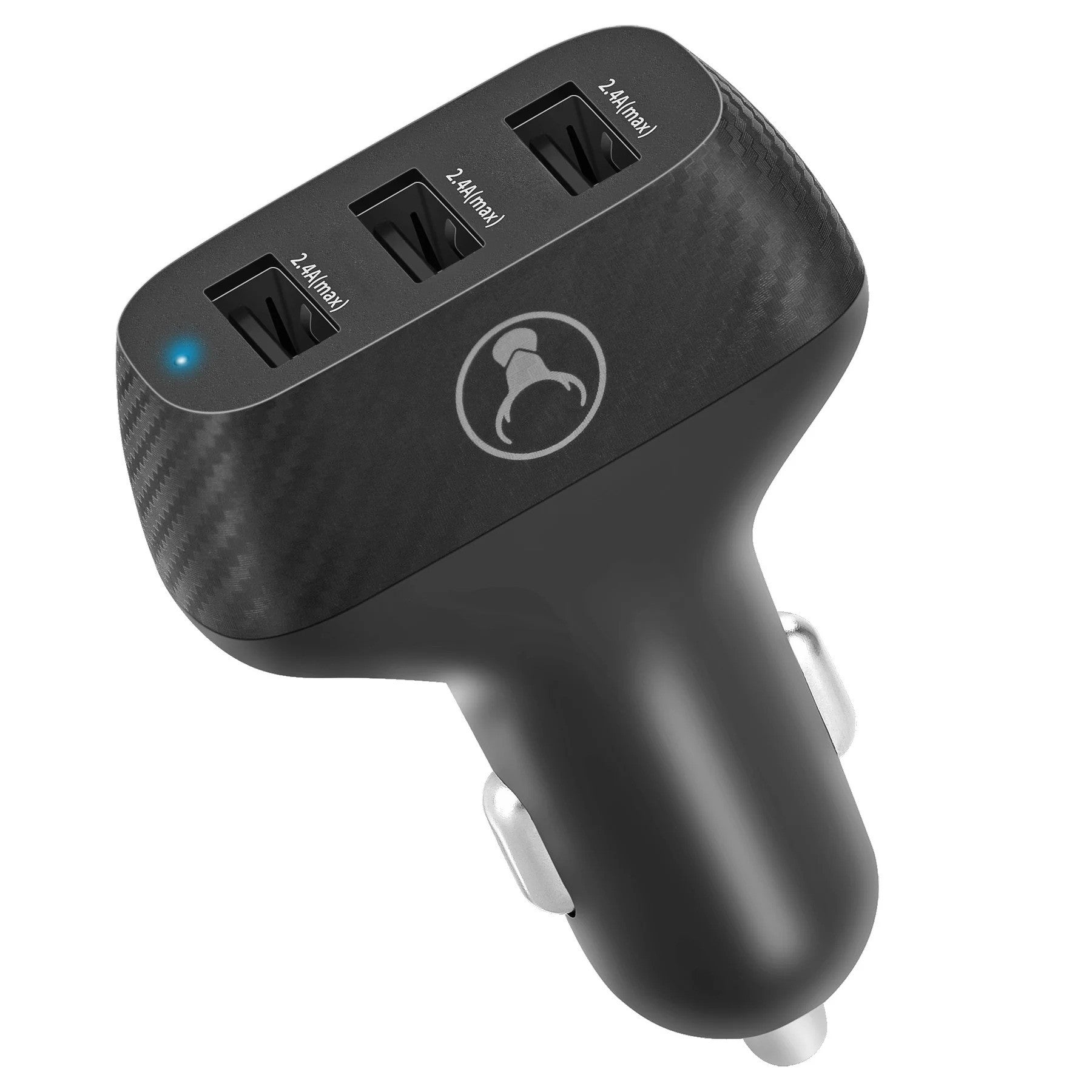 Bonelk 36W Carbon Series Car Charger with 3 USB-A Ports (Black)