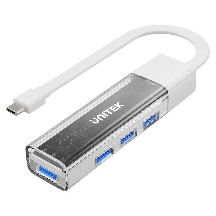 Unitek Bi-Directional Hub with Detachable Cable (White)