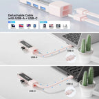 Unitek Bi-Directional Hub with Detachable Cable (White)