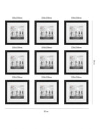 Gallery Wall Set - 9 Square Black Photo Frames 