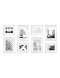 Gallery Wall Set - 8 White Photo Frames