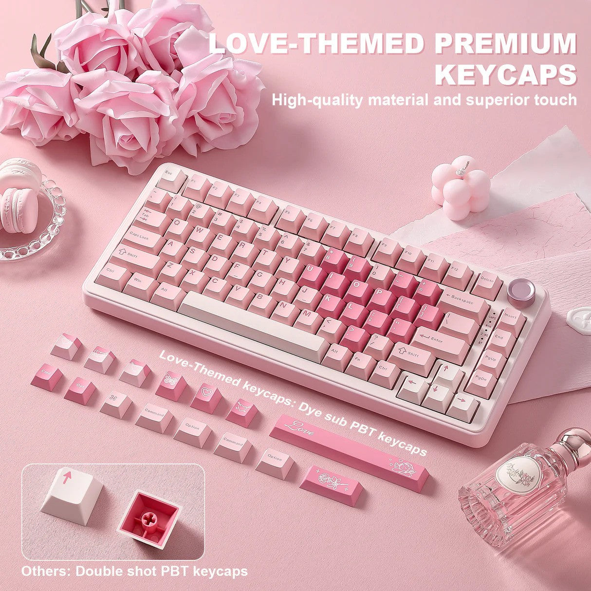 YUNZII B75 Pro 75% Mechanical Keyboard (Pink) (Cocoa Cream Switch) 