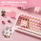 YUNZII B75 Pro 75% Mechanical Keyboard (Pink) (Cocoa Cream Switch) 