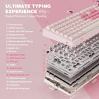 YUNZII B75 Pro 75% Mechanical Keyboard (Pink) (Cocoa Cream Switch) 