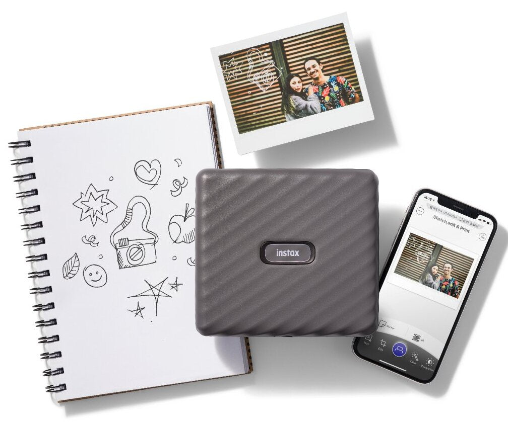 Fujifilm INSTAX Link WIDE Smartphone Printer - Mocha Gray