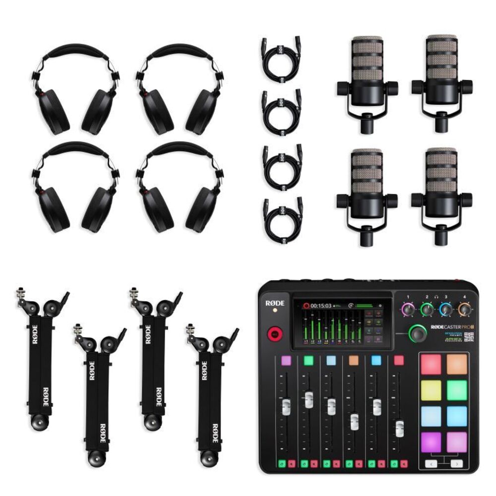 Rode RODECaster Pro II Four-person Podcasting Bundle