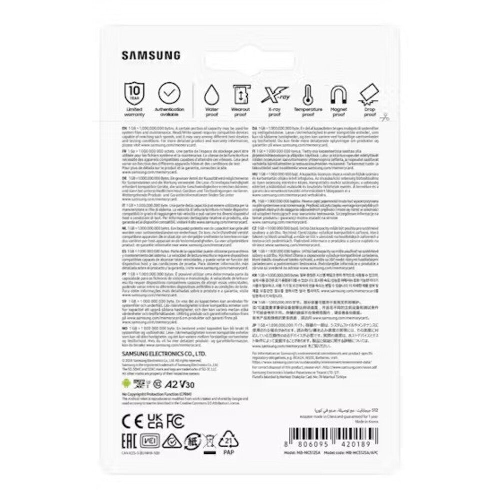 Samsung512GB Micro SDXC EVO Plus Gen2 Memory Card