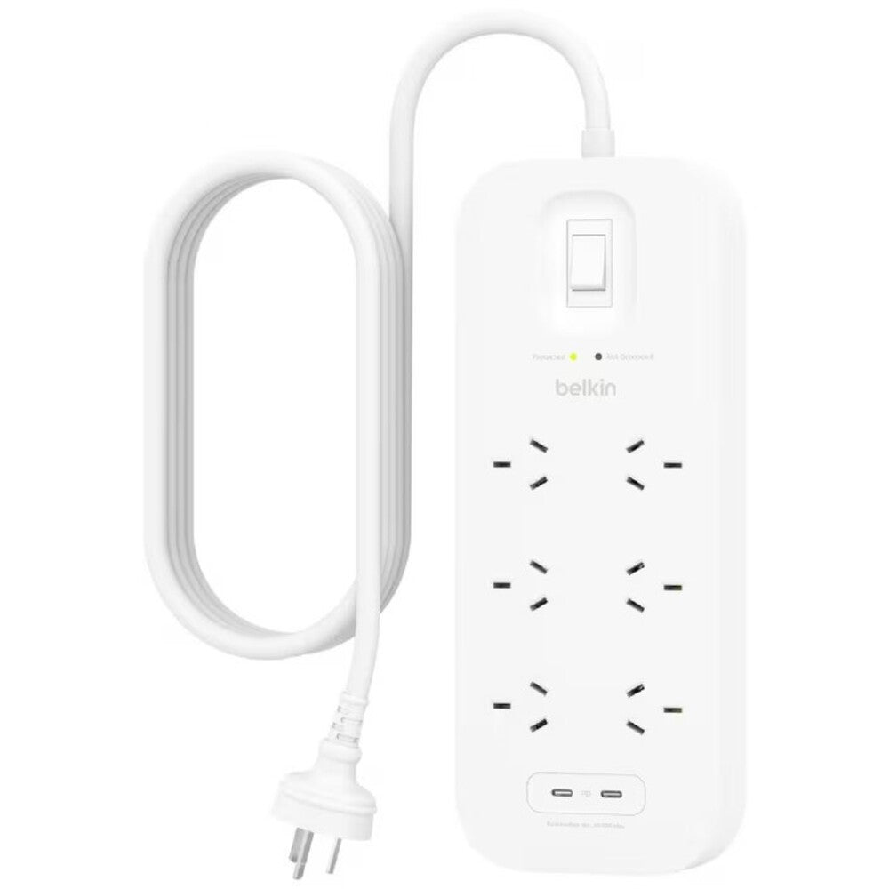 Belkin 6-Outlet Surge Protection Strip with Dual USB-C Charging Ports  