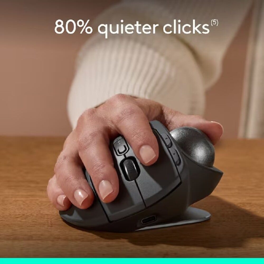 Logitech MX Ergo S Advanced Wireless Trackball Mouse (Graphite)