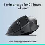Logitech MX Ergo S Advanced Wireless Trackball Mouse (Graphite)