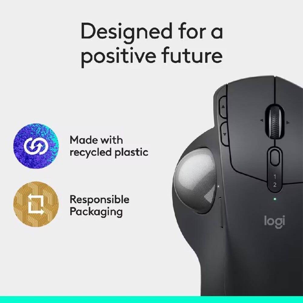 Logitech MX Ergo S Advanced Wireless Trackball Mouse (Graphite)
