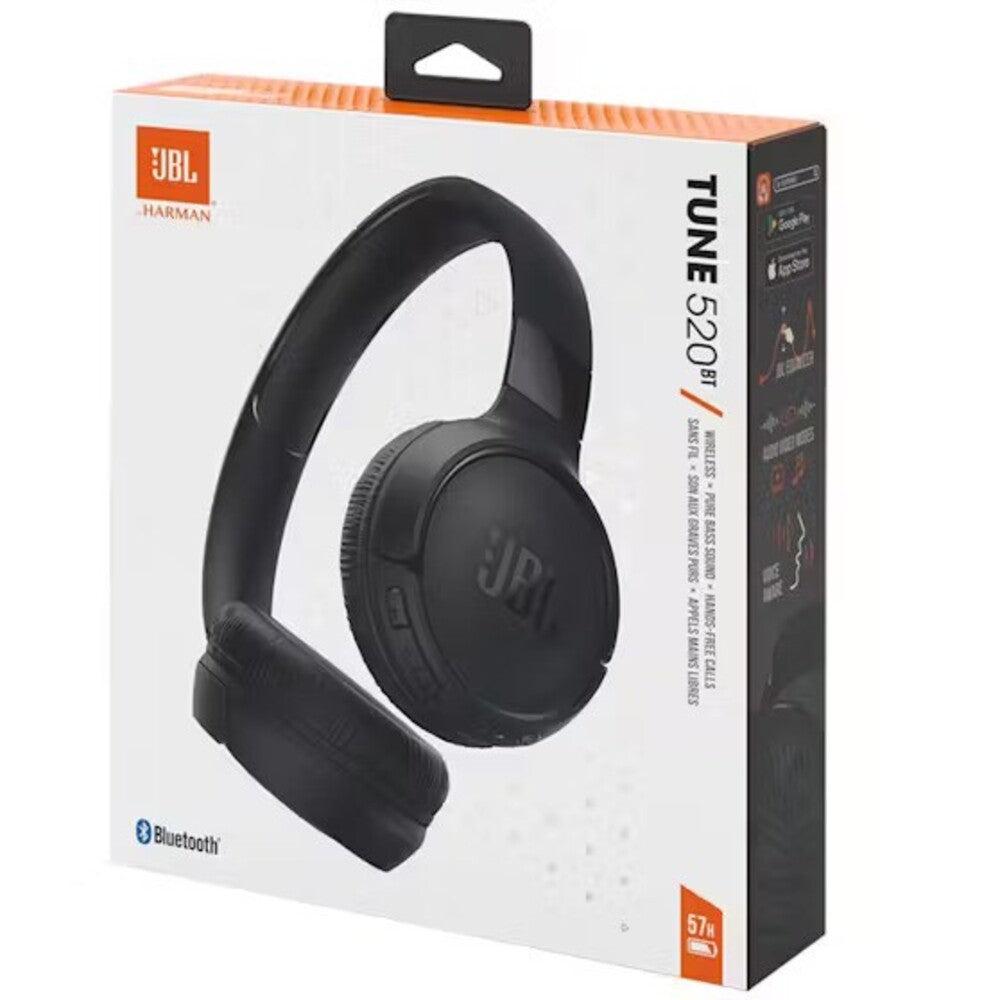Damaged Box JBL Tune 520 Bluetooth Wireless On-Ear Headphones - Black