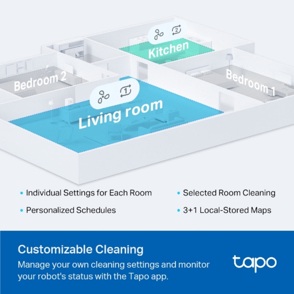 TP-Link Tapo RV20 Mop Plus Robot Vacuum Cleaner & Auto-Empty Dock + Mop