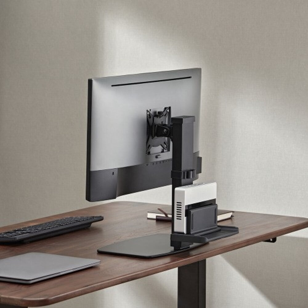 Brateck Vertical Lift Monitor Stand With Thin Client CPU Mount