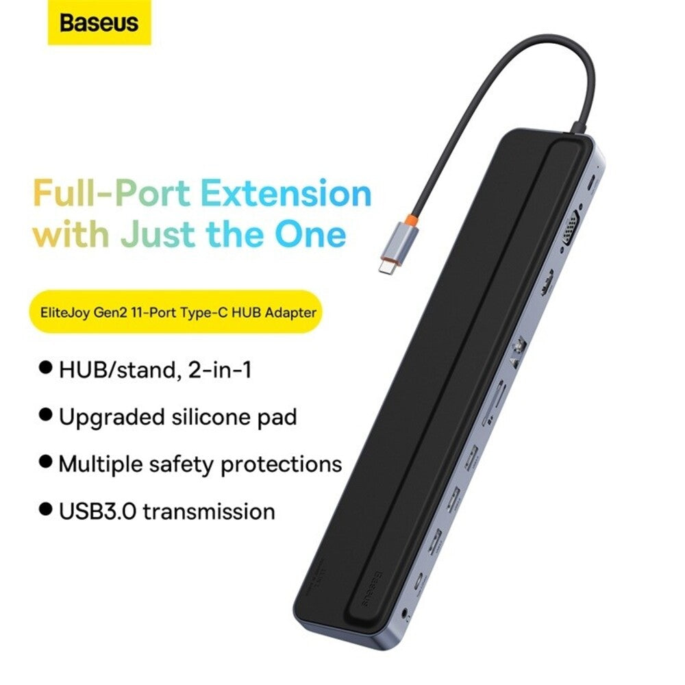 Baseus EliteJoy Gen2 11-Port Type-C HUB Adapter (Dark Grey) 