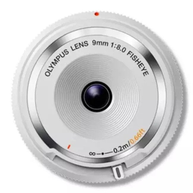 Olympus BCL-0980 9mm Fisheye White Body Cap Lens 