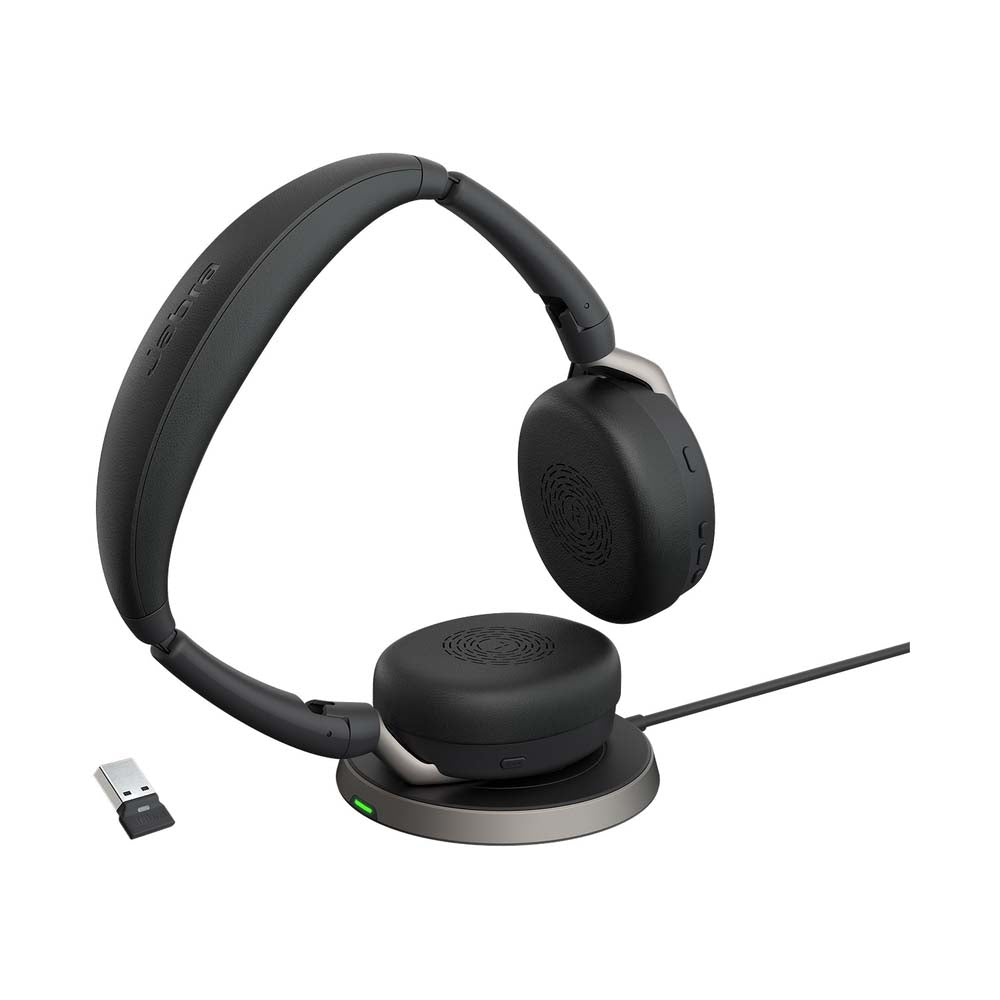 Jabra Evolve2 65 Flex MS USB-A ANC Stereo Bluetooth Headset with Charging Stand