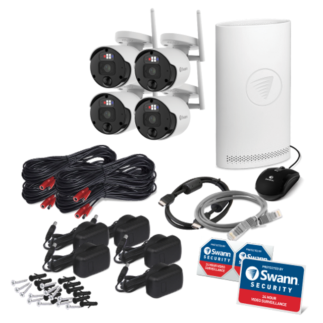  Swann SecureAlert 4K Security Kit with 4 Wi-Fi Cameras and NVR Tower