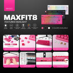 Fantech MAXFIT8 QMK Wireless Mechanical Keyboard (Pink) (White Switch)