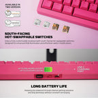Fantech MAXFIT8 QMK Wireless Mechanical Keyboard (Pink) (White Switch)