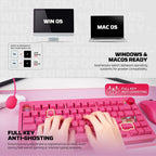 Fantech MAXFIT8 QMK Wireless Mechanical Keyboard (Pink) (White Switch)