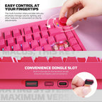 Fantech MAXFIT8 QMK Wireless Mechanical Keyboard (Pink) (White Switch)
