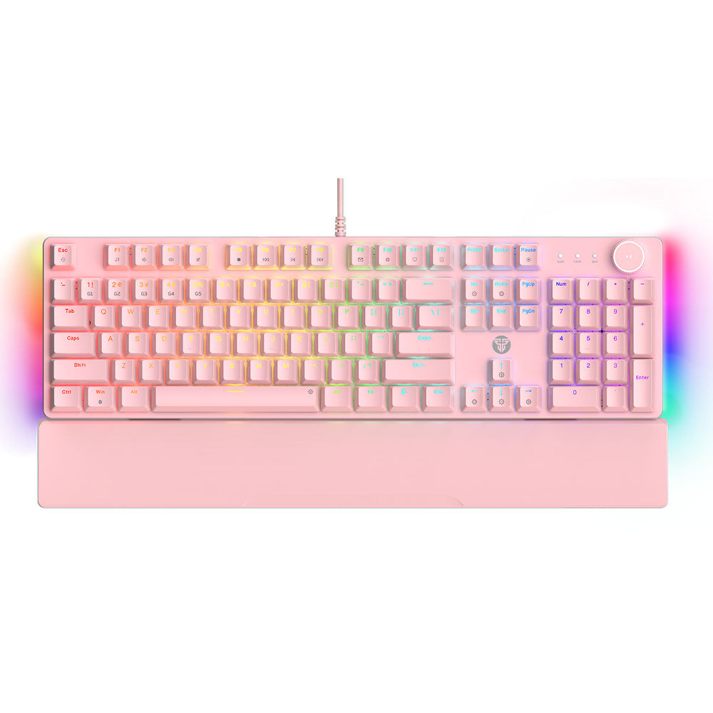 Fantech MAXPOWER II Wired Hot-Swappable RGB Keyboard (Pink) (Lemon Zest Switch)