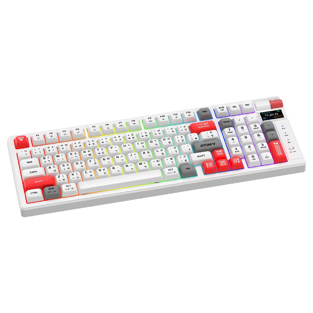 Fantech MK918 ATOM PRO97 Wireless Mechanical Keyboard (White) (Red Switch)