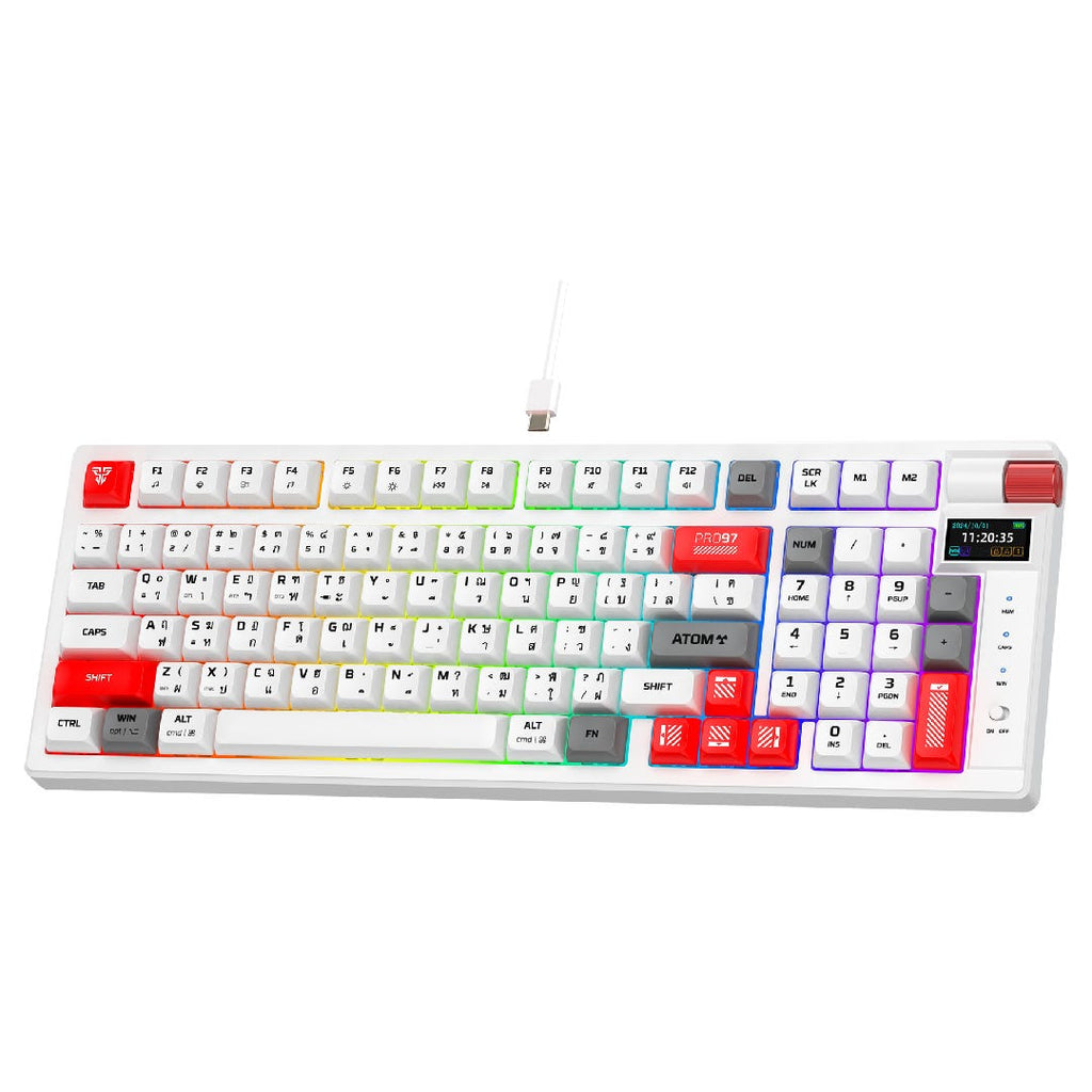 Fantech MK918 ATOM PRO97 Wireless Mechanical Keyboard (White) (Red Switch)