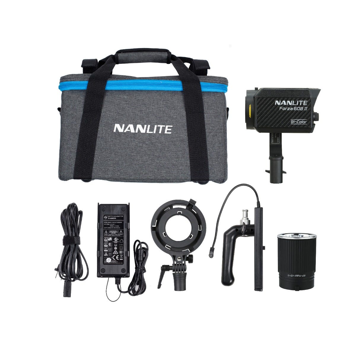 Nanlite Forza 60B II monolight Bi-colour LED light w/ Battery Handle and Bowens adaptor