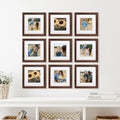 Deluxe Gallery Photo Wall Frame Set G - 9 Frames - Chestnut