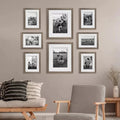 Deluxe Gallery Photo Wall Frame Set D - 8 Frames - Stone Ash