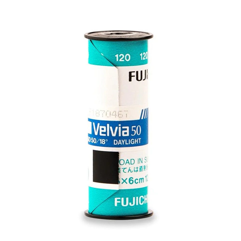 FUJIFILM Fujichrome Velvia 50 120/12 Film (Single Roll)