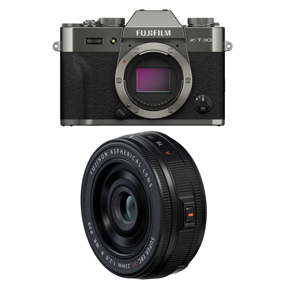 FUJIFILM X-T30 III (Charcoal Silver) w/ XF 23mm f/2.8 Lens (Black)