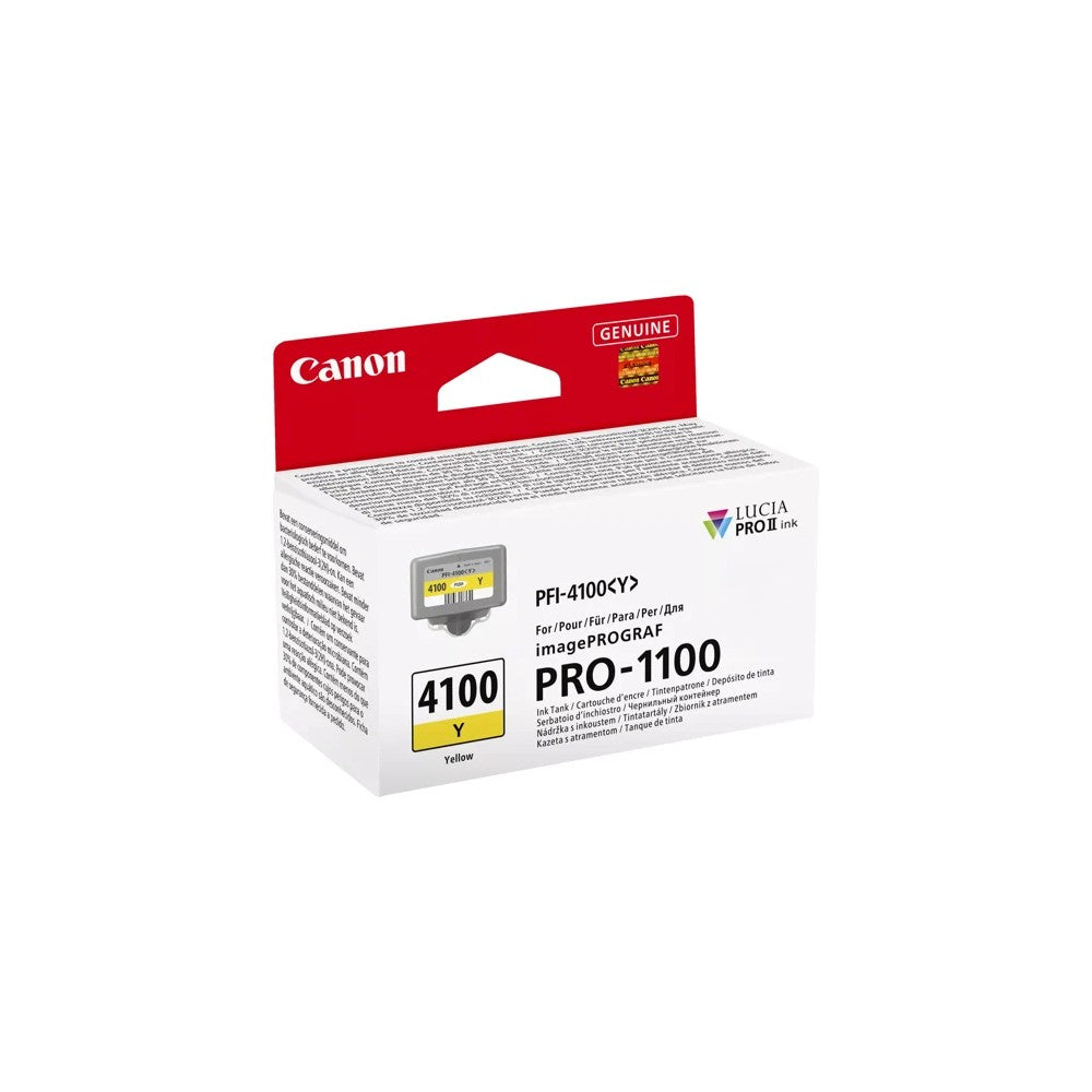 Canon PFI-4100Y Yellow Ink Cartridge - 80ml