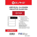 Glanz 120mm Glassine Negative Sheets - 25pk