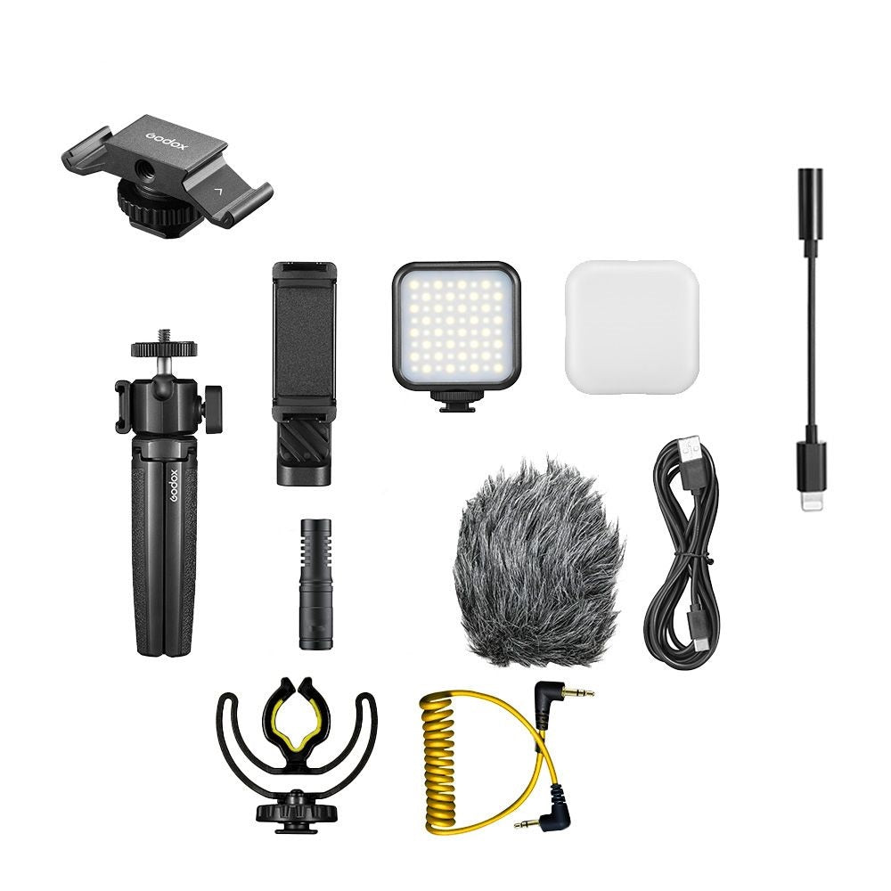 Godox Smart Phone Clip Vlog Kit Inc Lighting Cable