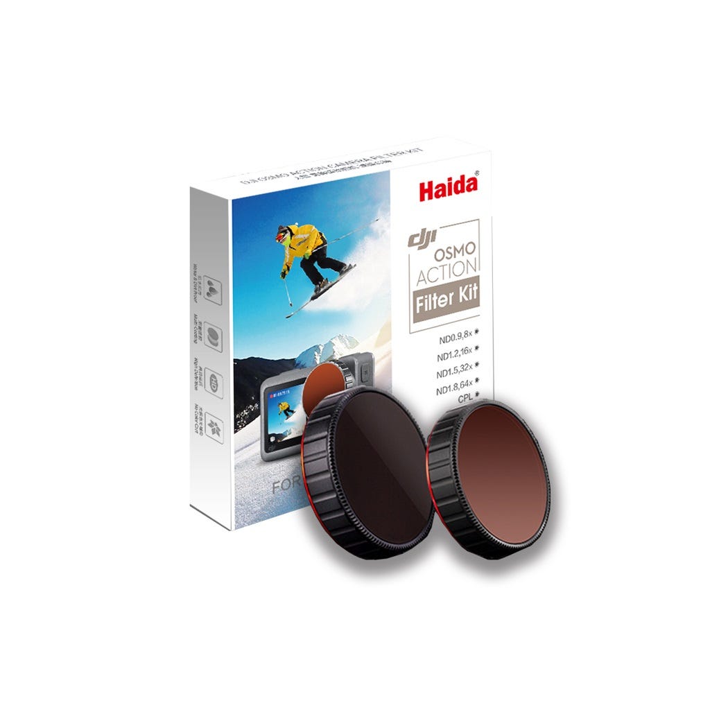 Haida NanoPro ND plusC-POL Kit for DJI Osmo Action Camera (ND0.9  plus 1.2  plus 1.5  plus 1.8  plus C-POL)