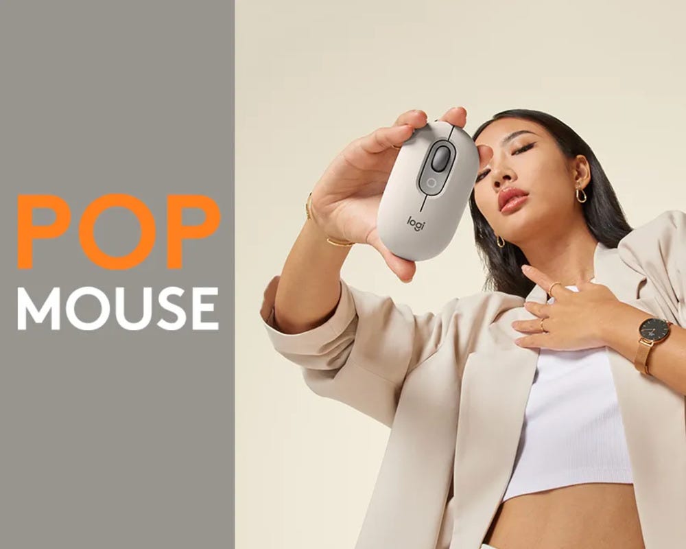 Logitech POP Wireless Mouse with Emoji (Mist Sand)