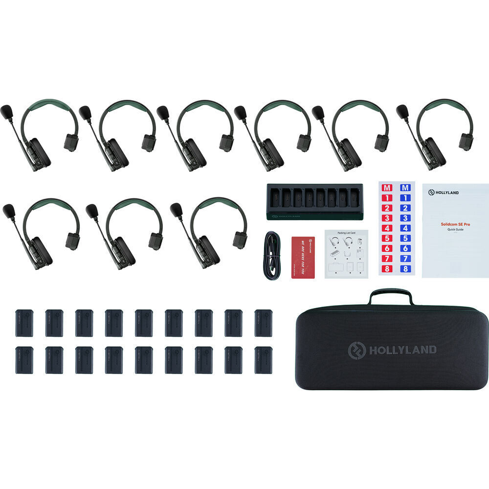  Hollyland Solidcom SE Pro 1.9Ghz Intercom System - 9 Person Kit 