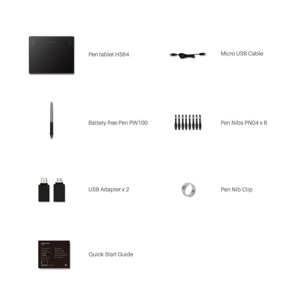 Huion Inspiroy HS64 Graphic Drawing Tablet