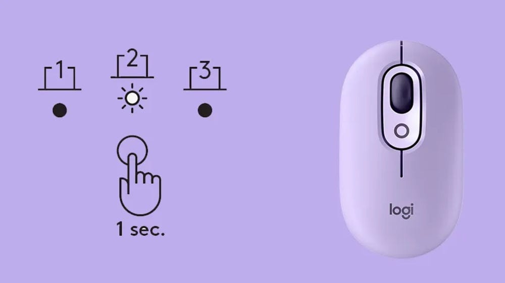 Logitech POP Wireless Mouse with Emoji (Cosmos Lavender) 