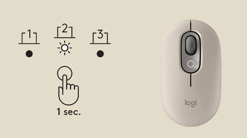 Logitech POP Wireless Mouse with Emoji (Mist Sand)