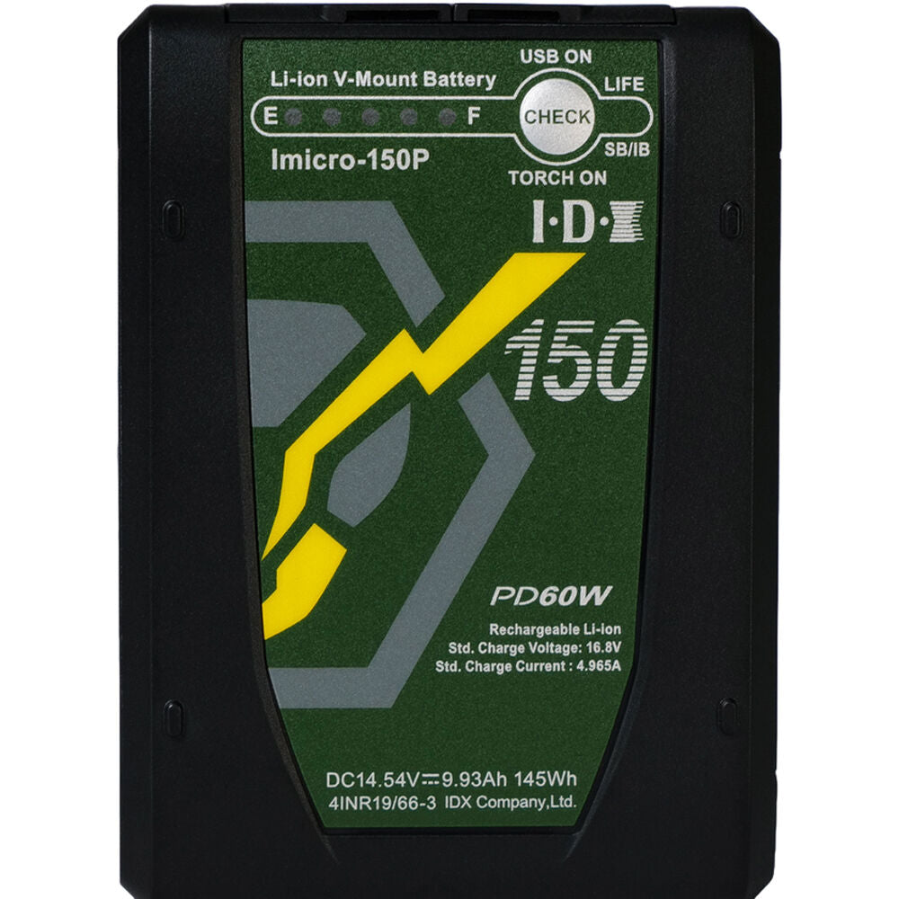 IDX 145Wh Li-ion V-Mount Battery with 1x D-Tap and 1x USB-C