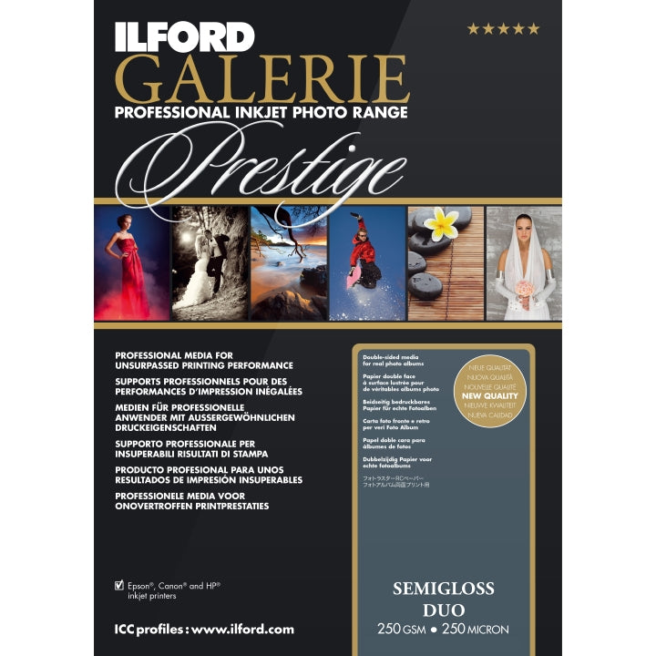 ILFORD Galerie Semi Gloss Duo 250gsm 250micron - 11mil 25 Sheets A4