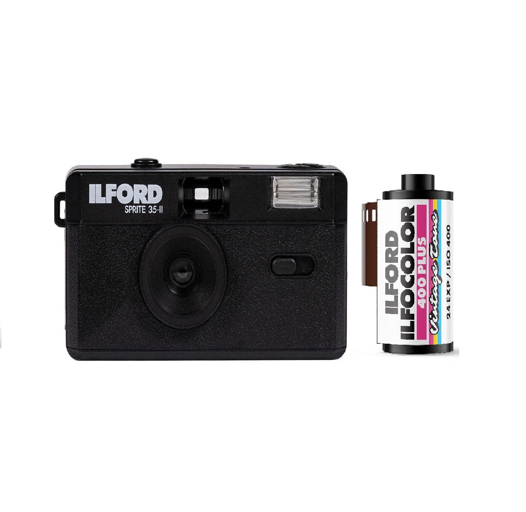 Ilford Sprite 35-II Camera - Black with Ilfocolor 400 Plus Film 24 exp
