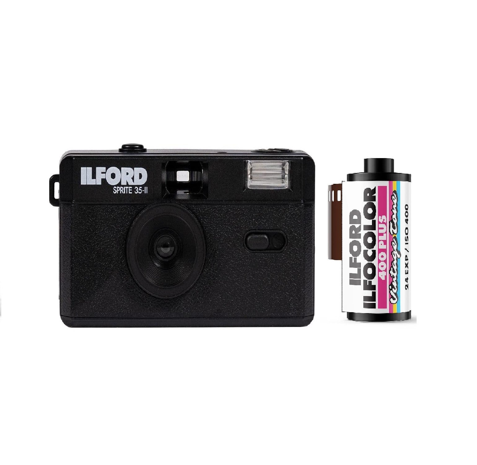 Ilford Sprite 35-II Camera - Black with Ilfocolor 400 Plus Film 24 exp