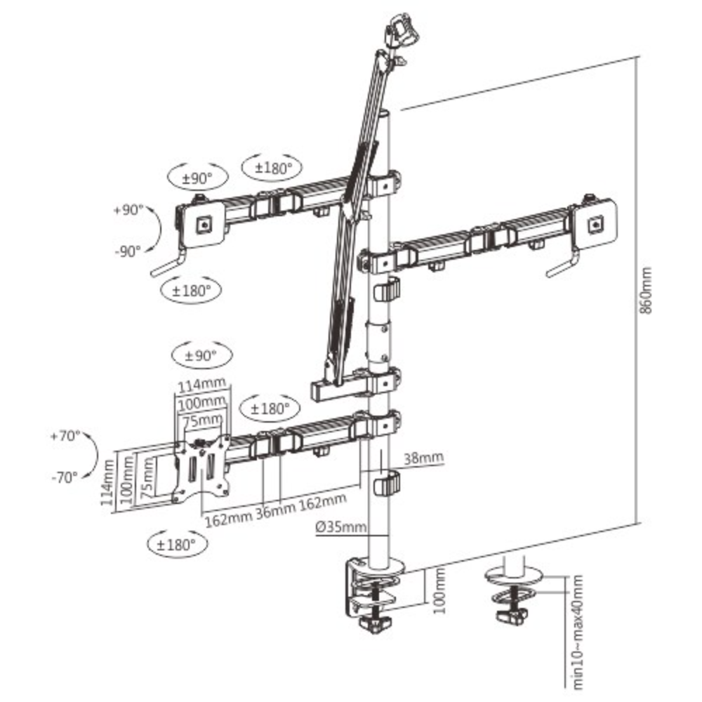 Brateck Single-Monitor All-in-One Studio Setup Desktop